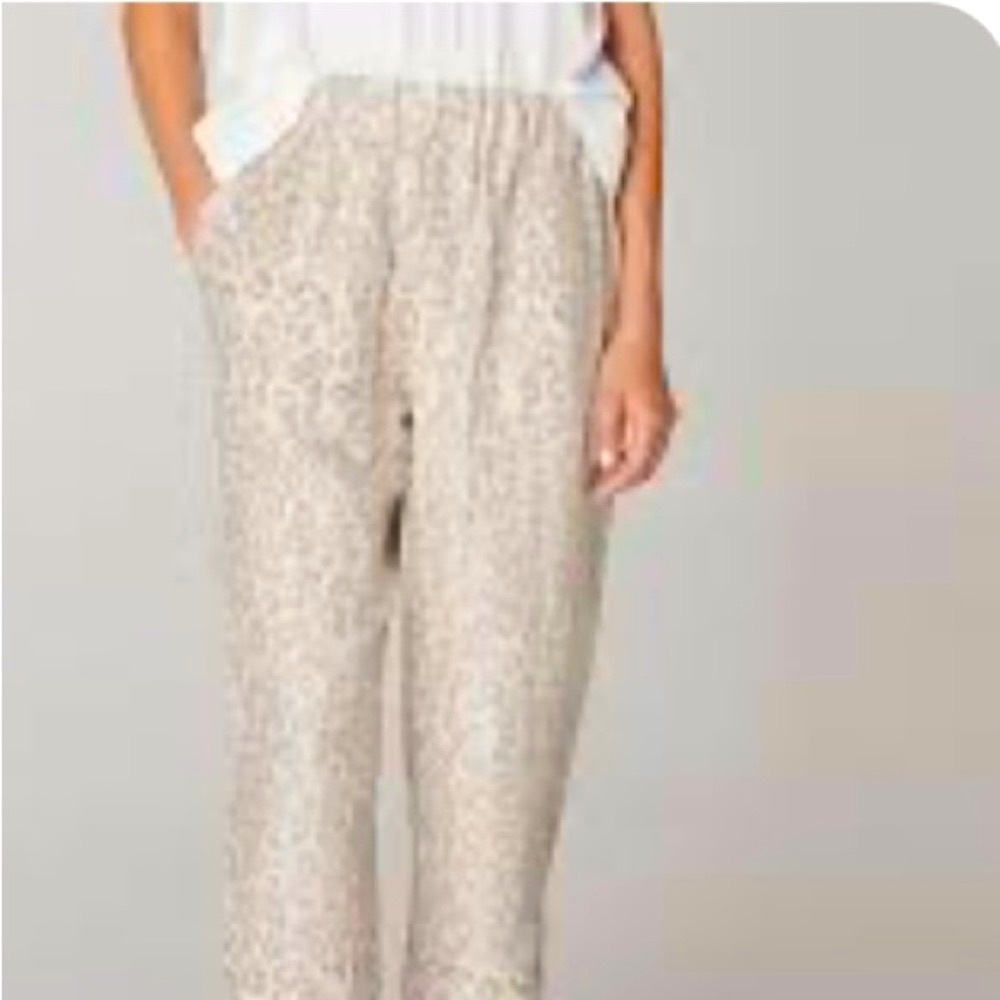 RAQUEL ALLEGRA Luxury Leopard Print Pant. Gorgeous Silk and Linen Design
